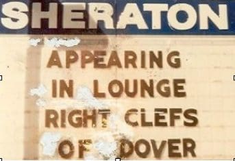 Sheraton sign for lounge musical act.