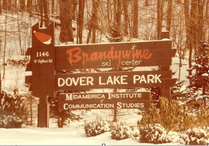 Brandywine Ski Center winter entrance sign.
