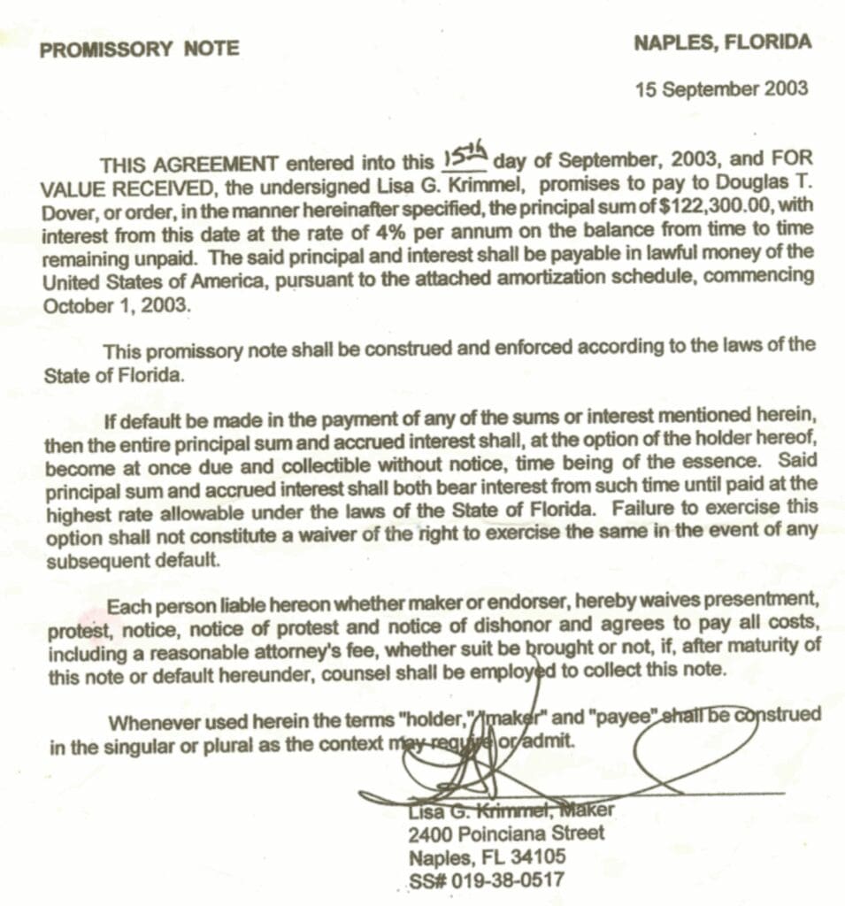 A typed legal document with highlighted notes and official stamps.